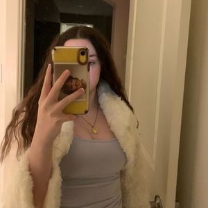 white fluffy american girl cover up